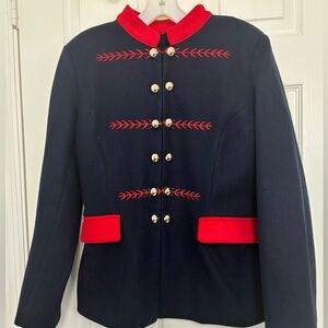 Blue & Red stand coller blazer